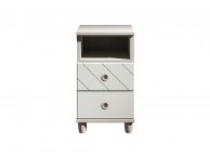 KT Geo White 2 Drawer Bedside Thumbnail