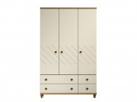 KT Geo Alabaster And Oak 3 Door Gents Wardrobe Thumbnail