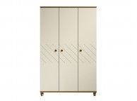 KT Geo Alabaster And Oak 3 Door Wardrobe Thumbnail