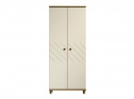 KT Geo Alabaster And Oak 2 Door Wardrobe Thumbnail