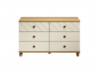 KT Geo Alabaster And Oak 6 Drawer Chest Thumbnail
