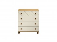 KT Geo Alabaster And Oak 4 Drawer Chest Thumbnail