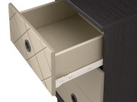 KT Geo Soft Grey And Black 3 Drawer Narrow Chest Thumbnail