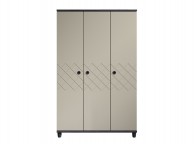 KT Geo Soft Grey And Black 3 Door Wardrobe Thumbnail