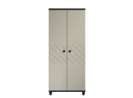 KT Geo Soft Grey And Black 2 Door Wardrobe Thumbnail