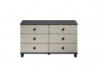 KT Geo Soft Grey And Black 6 Drawer Chest Thumbnail