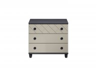 KT Geo Soft Grey And Black 3 Drawer Large Chest Thumbnail