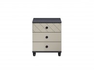KT Geo Soft Grey And Black 3 Drawer Chest Thumbnail