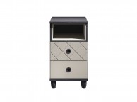 KT Geo Soft Grey And Black 2 Drawer Bedside Thumbnail