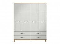 KT Moda White 4 Door Gents Wardrobe Thumbnail