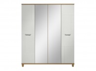 KT Moda White 4 Door Mirrored Wardrobe Thumbnail