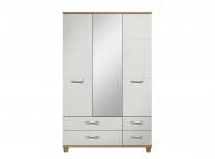KT Moda White 3 Door Mirrored Gents Wardrobe Thumbnail