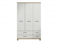 KT Moda White 3 Door Gents Wardrobe Thumbnail