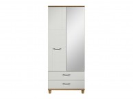 KT Moda White 2 Door Mirrored Gents Wardrobe Thumbnail