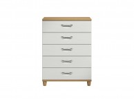 KT Moda White 5 Drawer Large Chest Thumbnail