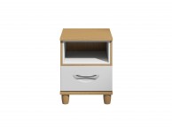 KT Moda White 1 Drawer Bedside Pod Chest Thumbnail
