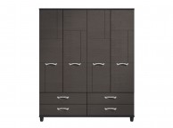 KT Moda Graphite And Black 4 Door Gents Wardrobe Thumbnail