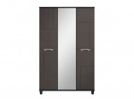 KT Moda Graphite And Black 3 Door Mirrored Wardrobe Thumbnail
