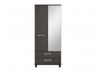 KT Moda Graphite And Black 2 Door Mirrored Gents Wardrobe Thumbnail
