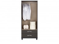 KT Moda Graphite And Black 2 Door Mirrored Gents Wardrobe Thumbnail