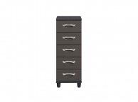 KT Moda Graphite And Black Narrow 5 Drawer Chest Thumbnail