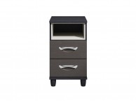 KT Moda Graphite And Black 2 Drawer Bedside Pod Chest Thumbnail