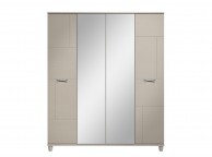 KT Moda Cashmere And Elm 4 Door Mirrored Wardrobe Thumbnail