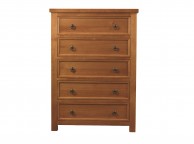 Sweet Dreams Curlew 5 Drawer Wooden Chest of Drawers in Oak Thumbnail