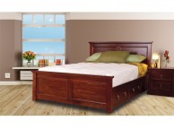 Sweet Dreams Wagner 4ft6 Double Bed Frame with Under Bed Drawers in Mahogany Thumbnail