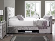 Kaydian Barnard 4ft6 Double Silver Velvet Ottoman TV Bed Thumbnail