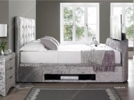 Kaydian Barnard 5ft Kingsize Silver Velvet Ottoman TV Bed Thumbnail