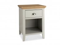 Bentley Designs Hampstead Soft Grey And Oak 1 Drawer Nightstand Thumbnail