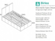 Birlea Berlin 3ft Single Grey Check Fabric Ottoman Bed Thumbnail