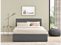 Birlea Berlin 4ft Small Double Grey Check Fabric Ottoman Bed Thumbnail