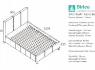 Birlea Berlin 3ft Single Grey Check Fabric Bed Frame Thumbnail