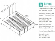 Birlea Berlin 4ft Small Double Grey Check Fabric Bed Frame Thumbnail