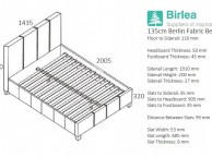 Birlea Berlin 4ft6 Double Grey Check Fabric Bed Frame Thumbnail