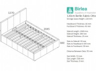Birlea Berlin 4ft Small Double Grey Check Fabric Ottoman Bed Thumbnail