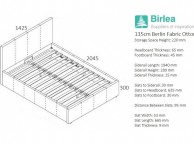 Birlea Berlin 4ft6 Double Grey Check Fabric Ottoman Bed Thumbnail