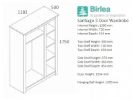 Birlea Santiago 3 Door Wardrobe Thumbnail