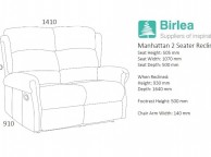 Birlea Manhattan Fabric Recliner 2 Seater Sofa Thumbnail
