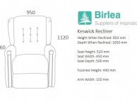 Birlea Keswick Fabric Recliner Chair Thumbnail