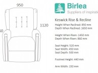 Birlea Keswick Fabric Rise And Recline Chair Thumbnail