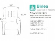 Birlea Ashworth Fabric Recliner Chair Thumbnail