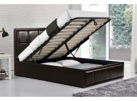 Birlea Hannover 4ft Small Double Brown Faux Leather Ottoman Bed by