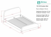 Birlea Quebec 5ft Kingsize Grey Fabric Bed Frame Thumbnail