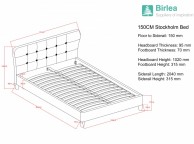 Birlea Stockholm 5ft Kingsize Red Fabric Bed Frame Thumbnail