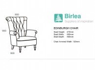 Birlea Edinburgh Armchair In Steel Fabric Thumbnail