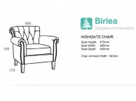 Birlea Highgate Armchair In Steel Fabric Thumbnail