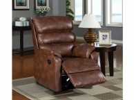 Birlea Brisbane Bronze Brown Faux Leather Recliner Chair Thumbnail